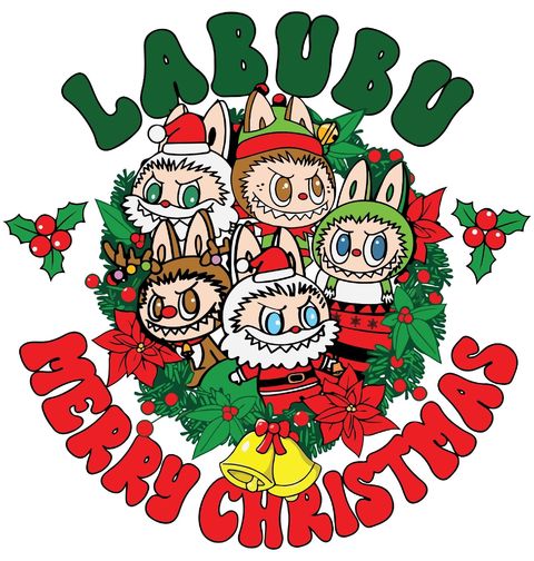 Obrázek produktu Dětské tričko Vánoční Labubu Merry Christmas