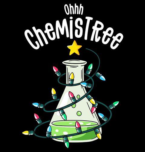 Obrázek produktu Dámské tričko Vánoční Laboratorní Baňka Ohhh ChemisTree