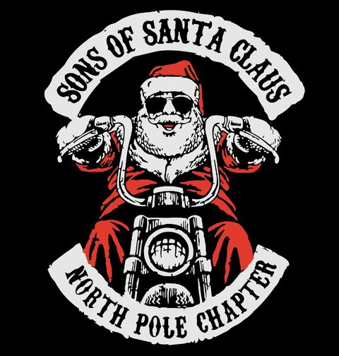 Obrázek produktu Pánská mikina Vánoční Santa na Motorce North Pole Chapter