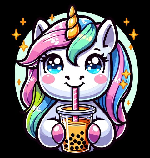 Obrázek produktu Pánské tričko Jednorožec s Bubble Tea