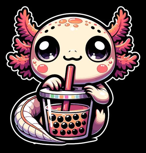 Obrázek produktu Pánská mikina Roztomilý Axolotl s Bubble Tea