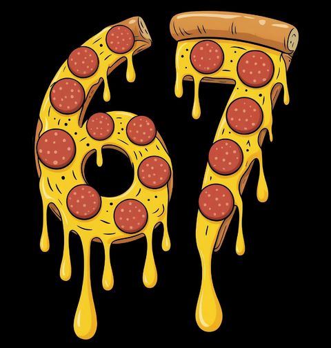 Obrázek produktu Dámské tričko Sýrová Pizza 67 Six Seven Meme