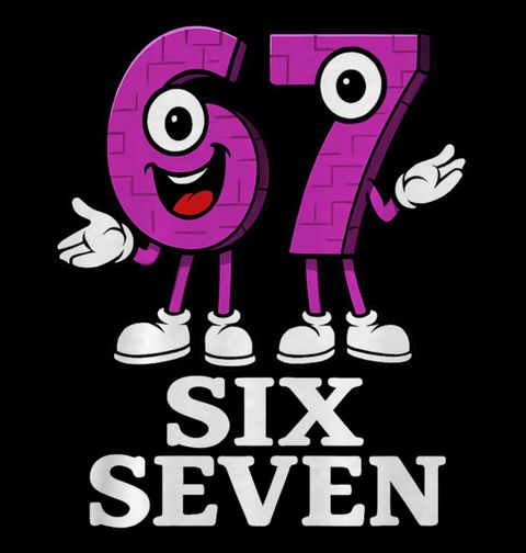 Obrázek produktu Pánská mikina Fialová Čísla 67 Six Seven
