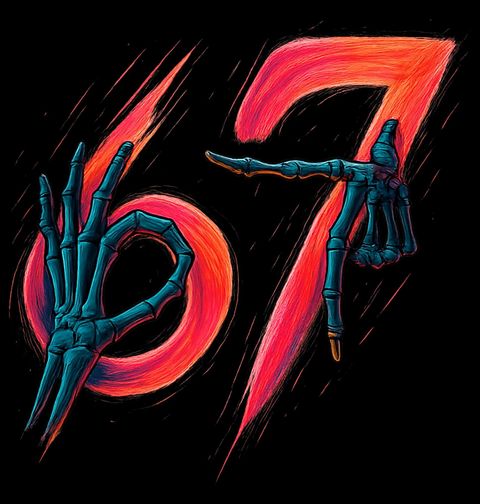 Obrázek produktu Dětské tričko Temný Kostlivec 67 Six Seven