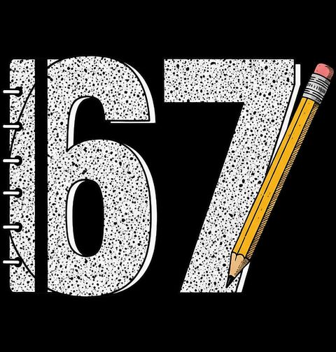 Obrázek produktu Pánské tričko Školní Sešit 67 Six Seven