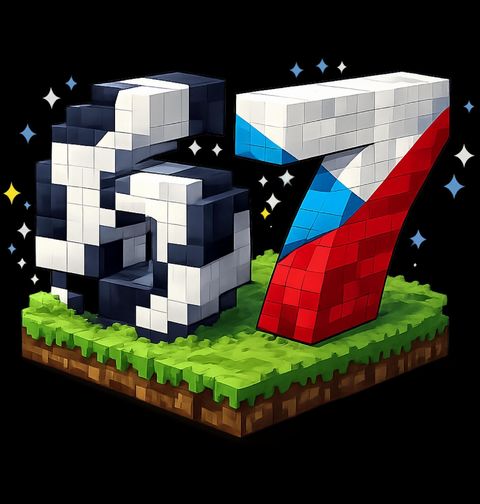 Obrázek produktu Dětské tričko Český Fotbal v Minecraft Světě 67 Six Seven Meme
