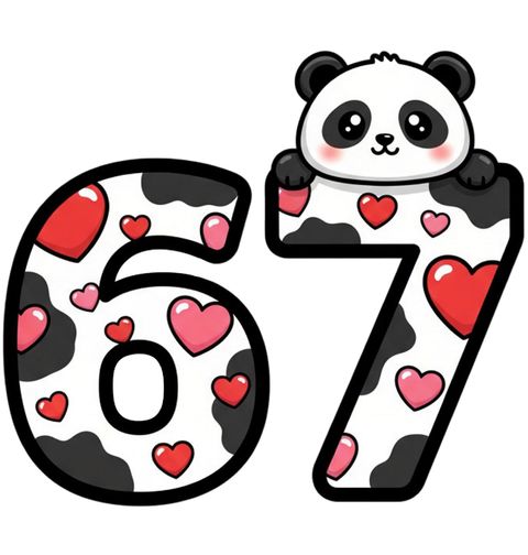 Obrázek produktu Pánské tričko Roztomilá Panda 67 Six Seven Meme