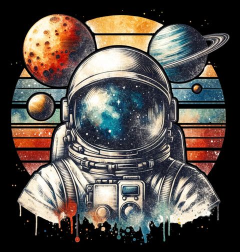 Obrázek produktu Pánské tričko Astronaut mezi Planetami