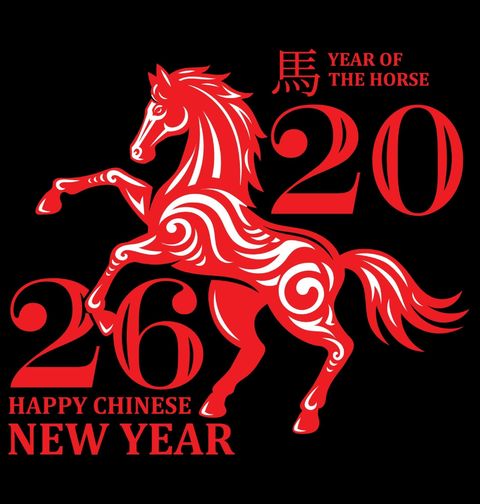 Obrázek produktu Pánské tričko Čínský Rok Ohnivého Koně 2026 Happy Chinese New Year