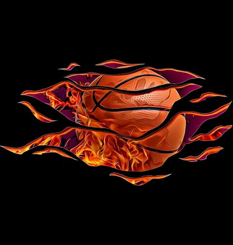Obrázek produktu Dámské tričko Ohnivý Basketbalový Míč pod Kůží