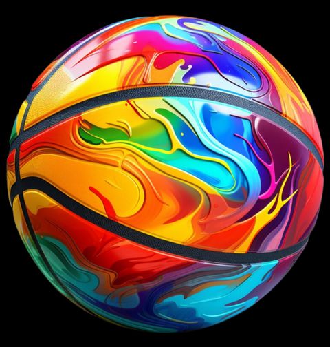 Obrázek produktu Pánské tričko Duhový Basketbalový Míč