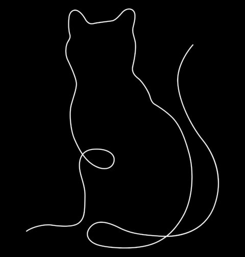 Obrázek produktu Dětské tričko Silueta Kočky One Line Art