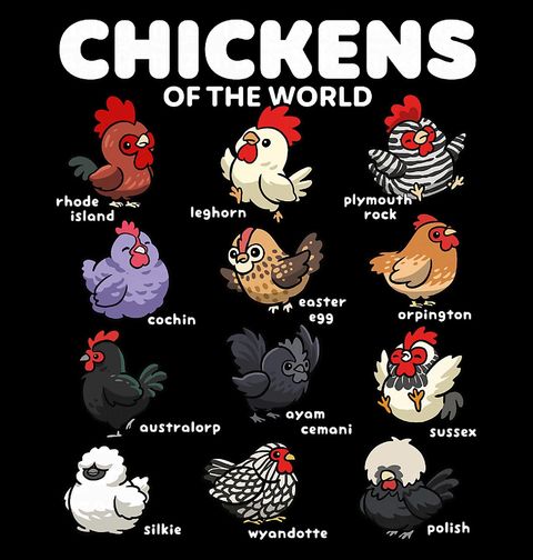 Obrázek produktu Dámské tričko Slepice z Celého Světa Chickens of the world