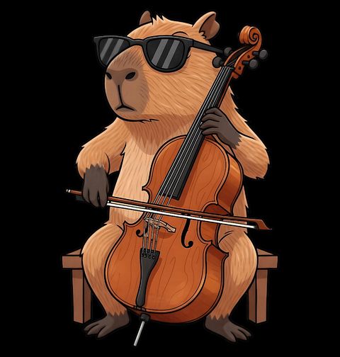 Obrázek produktu Dětské tričko Kapybara s Violoncellem