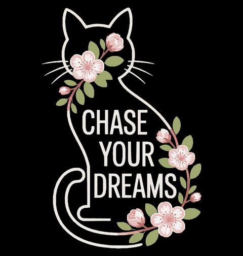 Obrázek produktu Dětské tričko Kočka a Květy Sakury Chase Your Dreams