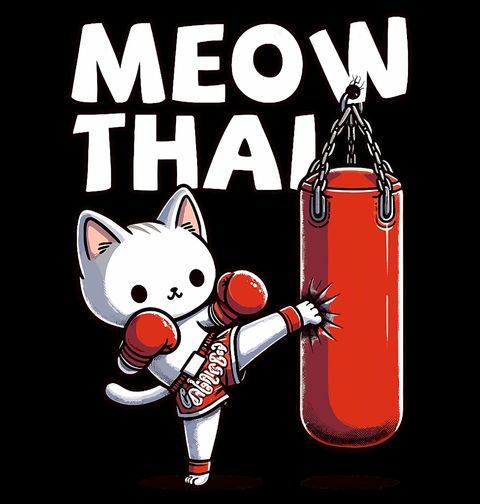 Obrázek produktu Dámské tričko Boxující Kočka Meow Thai