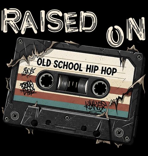 Obrázek produktu Pánské tričko Retro Kazeta Vyrůstal jsem na Oldschool Hip Hopu