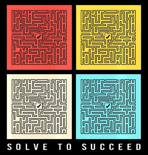 Obrázek produktu Pánské tričko Barevné Bludiště Solve to Succeed