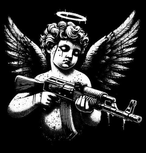 Obrázek produktu Pánské tričko Cupid Anděl Zamilovaná pomsta AK-47