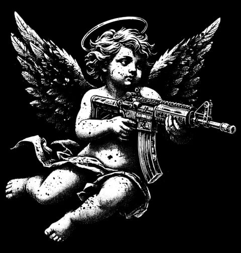 Obrázek produktu Dámské tričko Anděl Cupid s AK-47