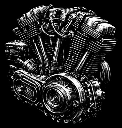 Obrázek produktu Dámské tričko Srdce Motorky Dvouválcový Motor V-Twin Engine