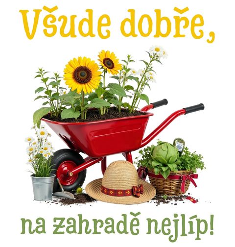 Obrázek produktu Dámské tričko Všude dobře, na zahradě nejlíp!