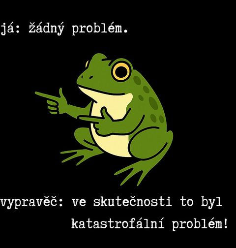 Obrázek produktu Pánské tričko Žabí Vypravěč: ve skutečnosti to byl katastrofální problém!