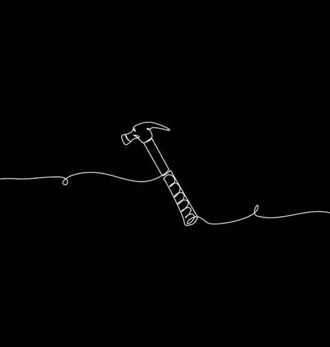 Obrázek produktu Pánské tričko Kladivo jedním tahem One Line Art