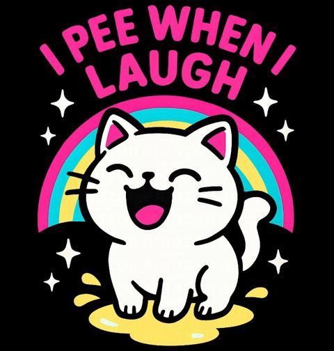 Obrázek produktu Pánské tričko Smějící se Kočka I pee when I laugh