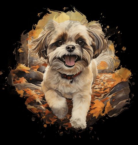 Obrázek produktu Dětské tričko Usměvavý Shih-tzu v Lese