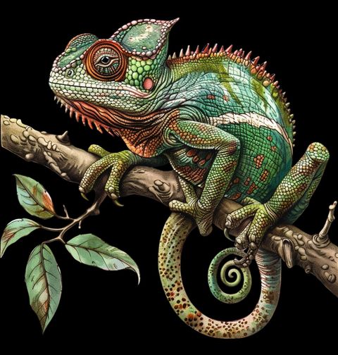 Obrázek produktu Dětské tričko Zelený Chameleon na Větvi