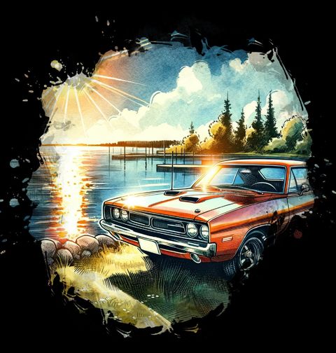 Obrázek produktu Pánská mikina Dodge Charger u Jezera