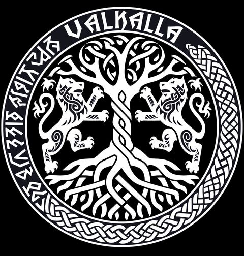 Obrázek produktu Dámské tričko Strom života Yggdrasil a Lev Valhaly