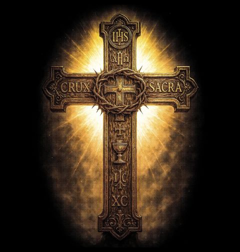 Obrázek produktu Pánské tričko Svatý Kříž Crux Sacra