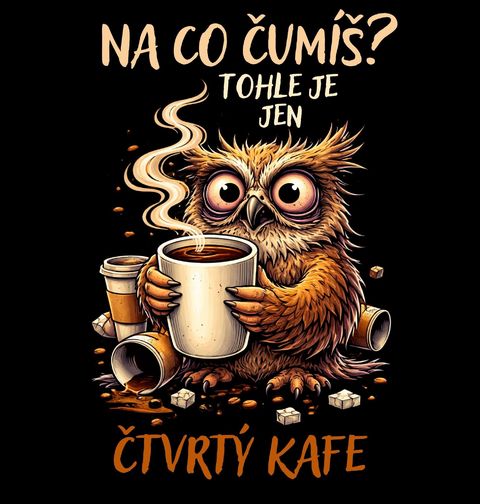 Obrázek produktu Dámské tričko Sova Na co čumíš? Tohle je jen čtvrtý kafe