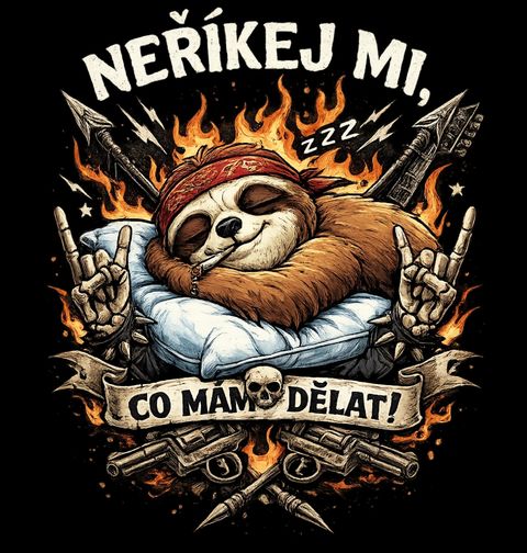 Obrázek produktu Pánská mikina Rocker Lenochod Neříkej mi, co mám dělat