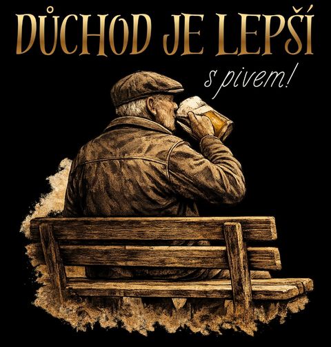 Obrázek produktu Pánské tričko Důchod je Lepší s Pivem