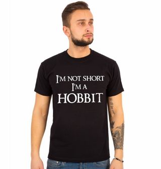 Obrázek 1 produktu Pánské tričko Pánské tričko Já nejsem malý, já jsem hobit "I am not short I am Hobbit" (Velikost: 5XL)