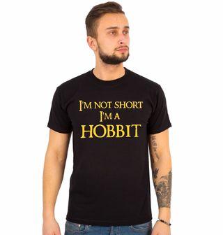 Obrázek 1 produktu Pánské tričko Pánské tričko Já nejsem malý, já jsem hobit "I am not short I am Hobbit" (Velikost: L)