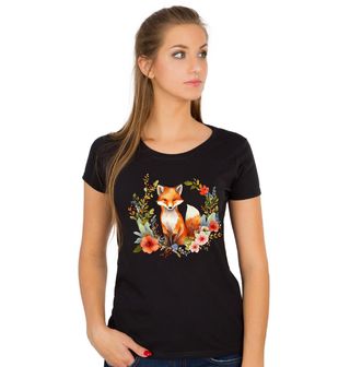 Obrázek 1 produktu Dámské tričko Liška v Květinách Cute Red Fox