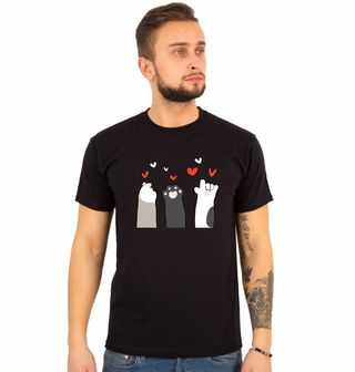 Obrázek 1 produktu Pánské tričko Tři Kočičí Tlapky Cat Paws Hearts