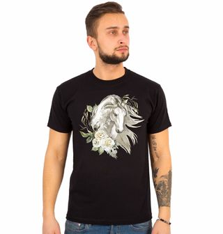 Obrázek 1 produktu Pánské tričko Bílý kůň a Růže