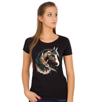 Obrázek 1 produktu Dámské tričko Bohémský Kůň s květinami Boho Horse 
