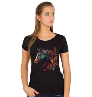 Obrázek 1 produktu Dámské tričko Podzimní Kůň s listy Boho Horse 