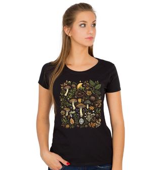 Obrázek 1 produktu Dámské tričko Mystická Lesní Říše Hub Vintage Mushrooms Forest