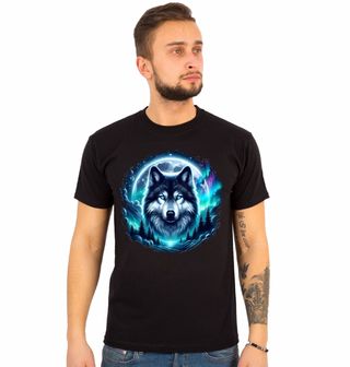 Obrázek 1 produktu Pánské tričko Mystický vlk Polární záře