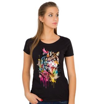 Obrázek 1 produktu Dámské tričko Barevný Vlk Colorful Wolf