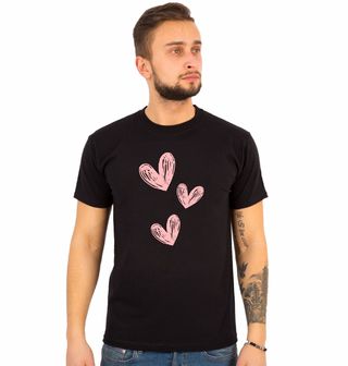 Obrázek 1 produktu Pánské tričko Tři růžová srdce Three Pink Hearts