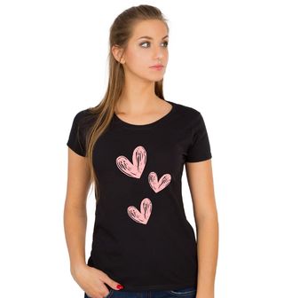 Obrázek 1 produktu Dámské tričko Tři růžová srdce Three Pink Hearts