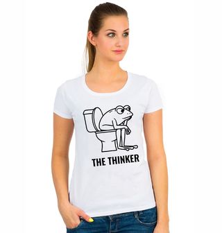 Obrázek 1 produktu Dámské tričko Myslitel Žába na Toaletě The Thinker